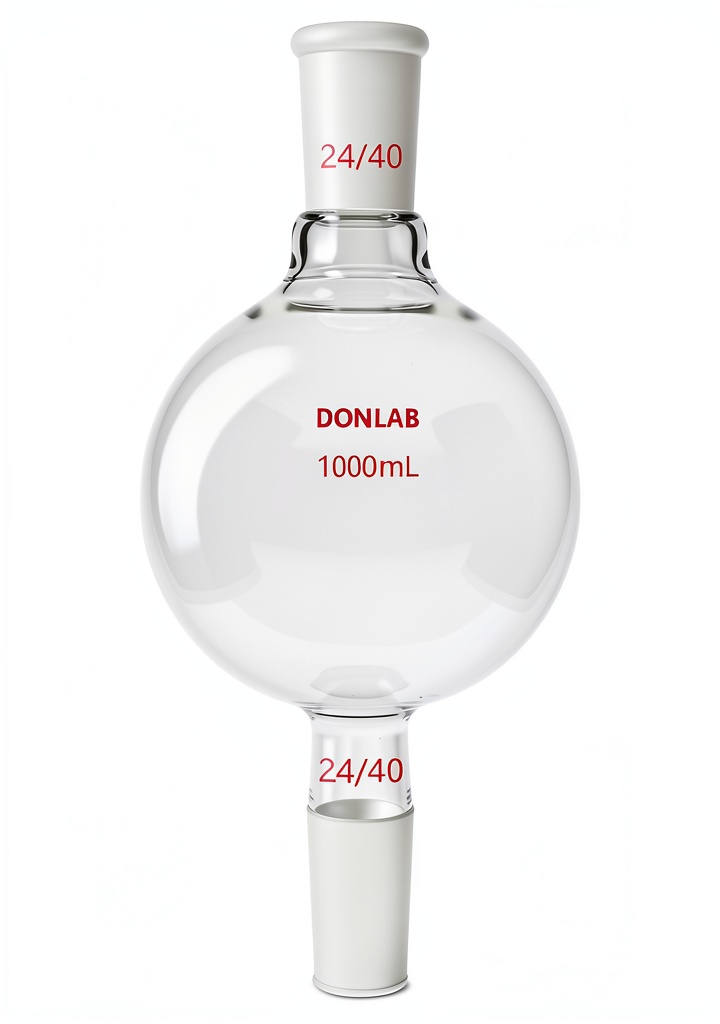 DONLAB chromatography reservoir with 24/40 joints on lab bench