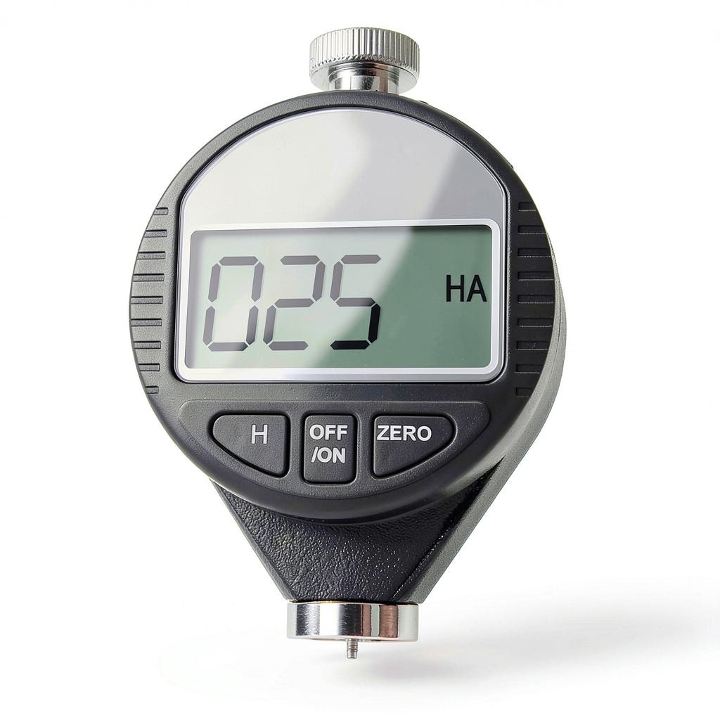 WihsenTech Shore A Digital Hardness Tester displaying measurement on digital screen