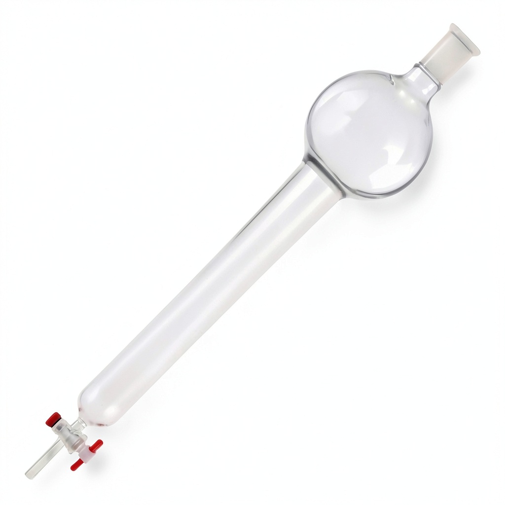 ADAMAS-BETA chromatography column showing glass reservoir and PTFE stopcork