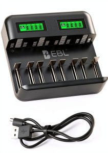 EBL LCD Battery Charger AA AAA C D Fast Charging USB Type C-0