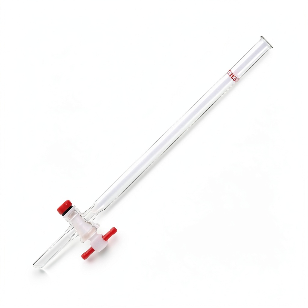 ADAMAS-BETA chromatography column with PTFE stopcork in a lab setting
