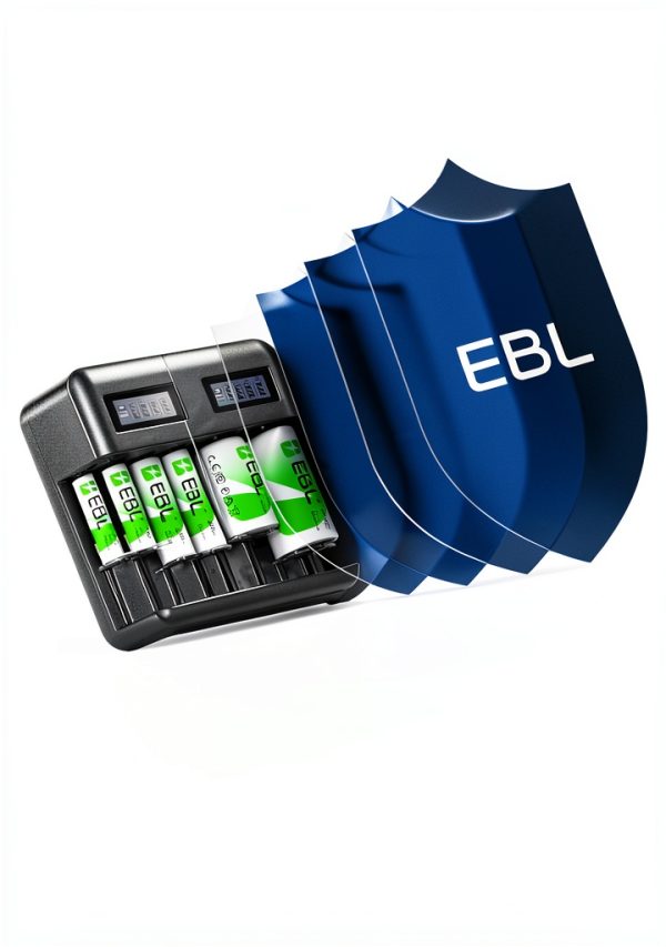 EBL LCD Battery Charger AA AAA C D Fast Charging USB Type C-4