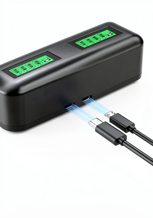 EBL LCD Battery Charger AA AAA C D Fast Charging USB Type C-2