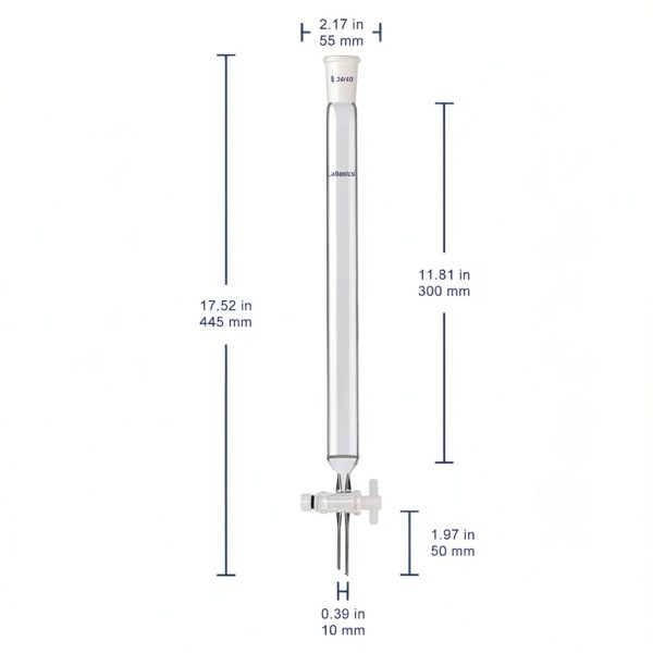 Labasics Glass Chromatography Column Sintered Disc Reusable-3