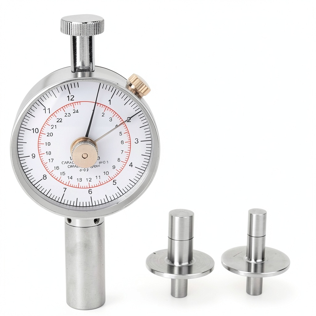 Acogedor fruit hardness tester measuring an apple on a farm