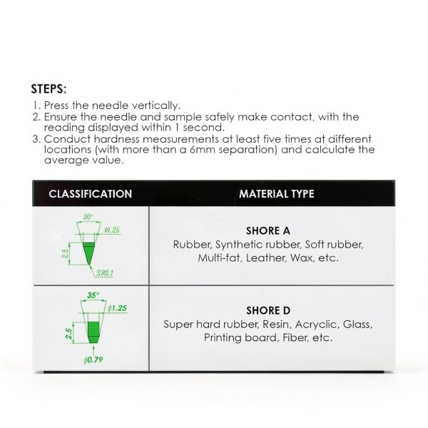 WihsenTech Shore A Digital Hardness Tester Waterproof Rust-4