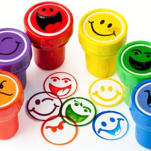 U.S. Toy Kids Printing Stamps Set 6 pcs Assorted Colors Plastic 1x1.25-0