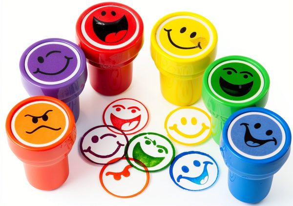 U.S. Toy Kids Printing Stamps Set 6 pcs Assorted Colors Plastic 1x1.25-0