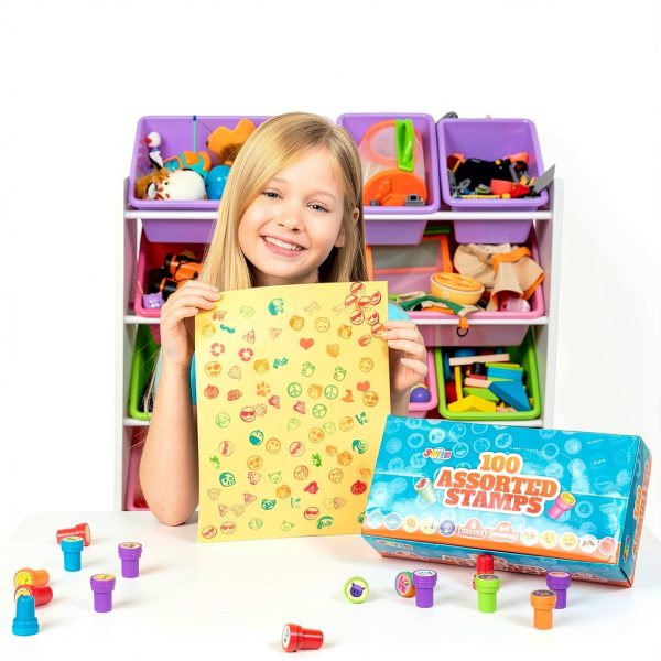Joyin Kids Pre Inked Stamp Assortment 100 Pieces-6