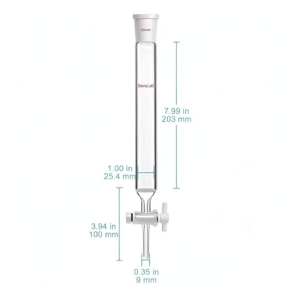 Chromatography Column STONYLAB 1 inch ID 8 inch Length-1