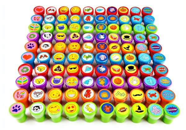 Joyin Kids Pre Inked Stamp Assortment 100 Pieces-8