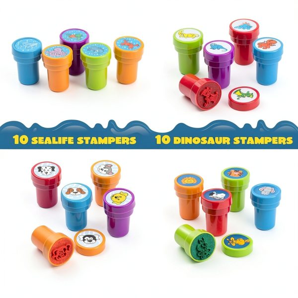 Joyin Kids Pre Inked Stamp Assortment 100 Pieces-1