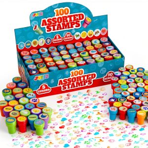Joyin Kids Pre Inked Stamp Assortment 100 Pieces-0