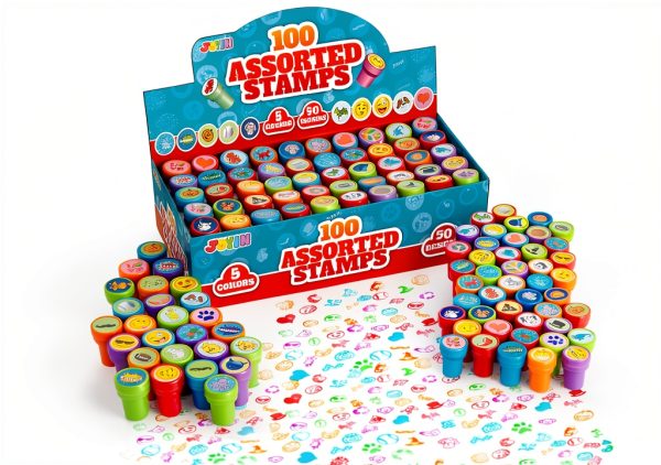 Joyin Kids Pre Inked Stamp Assortment 100 Pieces-0