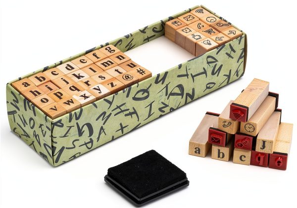 Wooden Stamp Set Toptime 40pcs Wooden Rubber Stamps-0