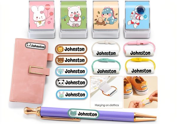 MiyaCstm Custom Animal Name Stamp – Rectangular Rubber Label for Kids-3