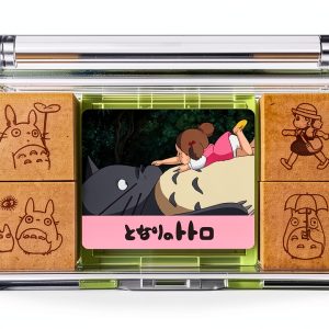 BEVERLY Portable Ghibli Mini Stamp with Ink Pad Autumn Leaf 12.5mm-0