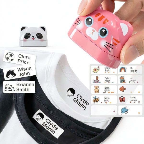 TechMatte Kids Name Stamp Iron-On Labels with Waterproof Ink for-0