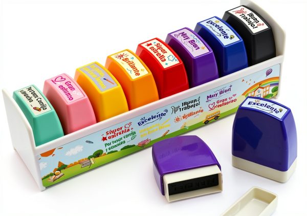 Spanish Stamps Fancy Land Kids Stamping Set Motivational Words-1