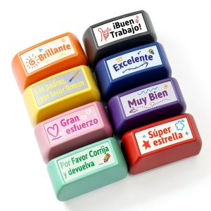 Spanish Stamps Fancy Land Kids Stamping Set Motivational Words-0