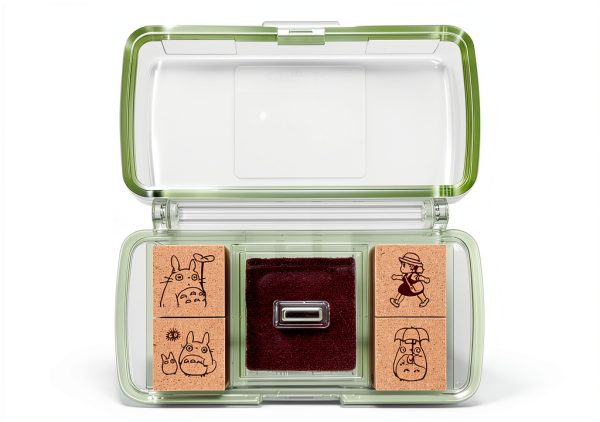 BEVERLY Portable Ghibli Mini Stamp with Ink Pad Autumn Leaf 12.5mm-1