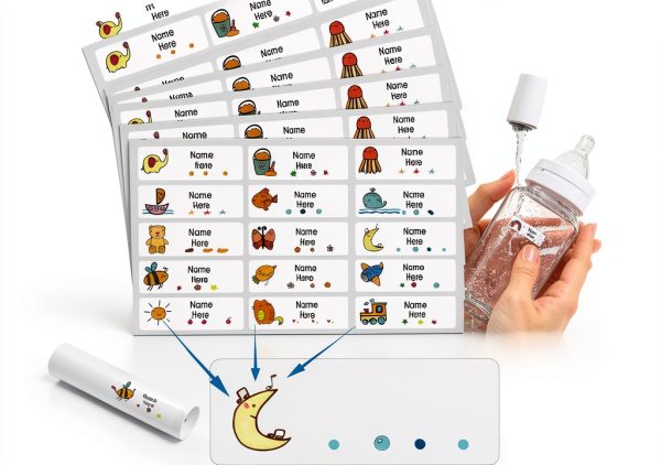 TechMatte Kids Name Stamp Iron-On Labels with Waterproof Ink for-4