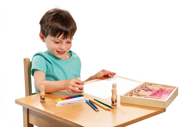 Melissa & Doug Happy Handle Stamp Set with 10 Stamps and 5 Pencils-1