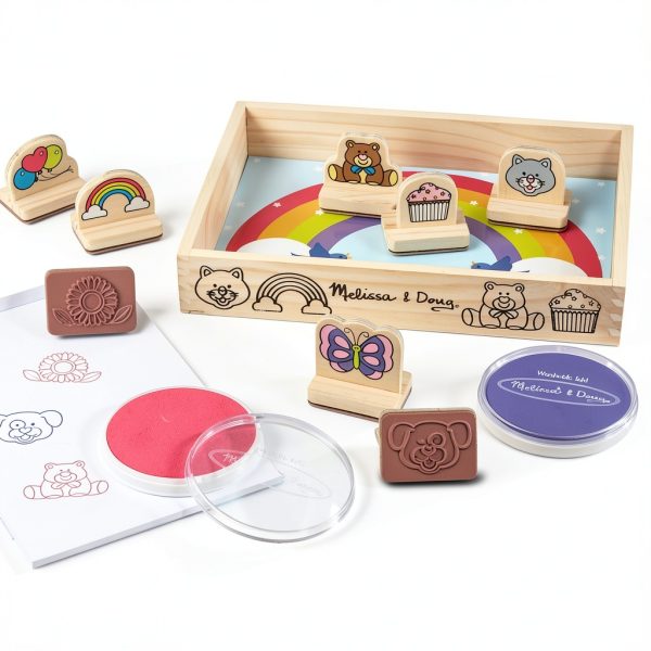 Melissa & Doug My First Wooden Stamp Set – 8 Stamps + 2 Ink Pads-8