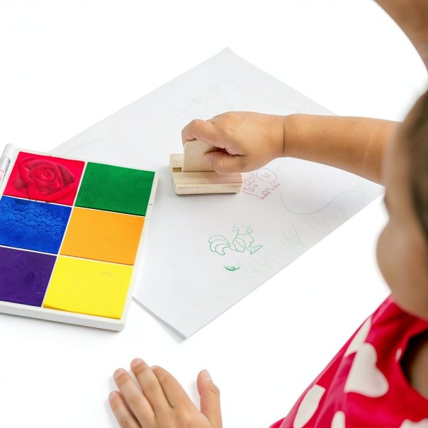 Melissa & Doug Rainbow Stamp Pad 6 Washable Inks Printing & Stamping-1