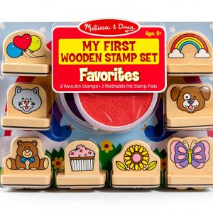 Melissa & Doug My First Wooden Stamp Set – 8 Stamps + 2 Ink Pads-0