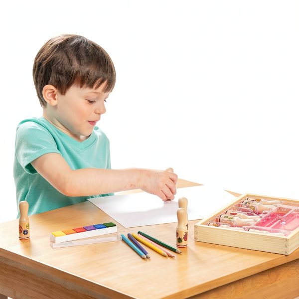 Melissa & Doug Happy Handle Stamp Set with 10 Stamps and 5 Pencils-6