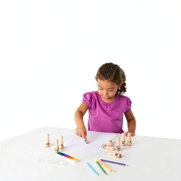 Melissa & Doug Happy Handle Stamp Set with 10 Stamps and 5 Pencils-2