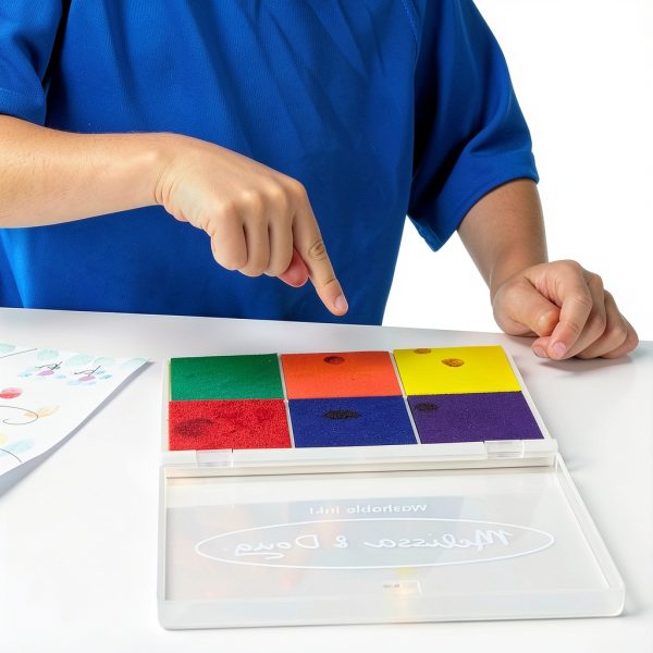 Melissa & Doug Rainbow Stamp Pad 6 Washable Inks Printing & Stamping-7