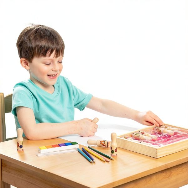 Melissa & Doug Happy Handle Stamp Set with 10 Stamps and 5 Pencils-7