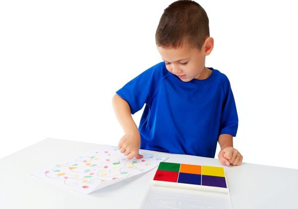 Melissa & Doug Rainbow Stamp Pad 6 Washable Inks Printing & Stamping-2
