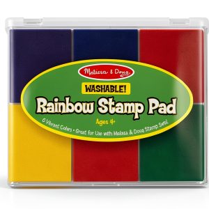 Melissa & Doug Rainbow Stamp Pad 6 Washable Inks Printing & Stamping-0