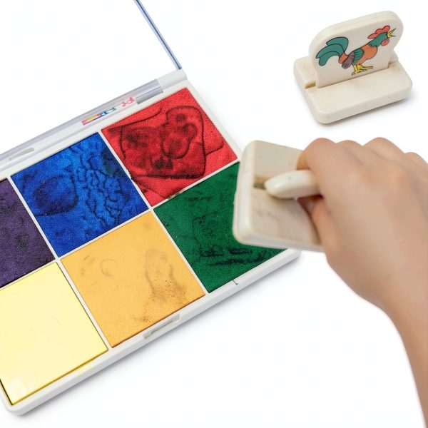 Melissa & Doug Rainbow Stamp Pad 6 Washable Inks Printing & Stamping-6