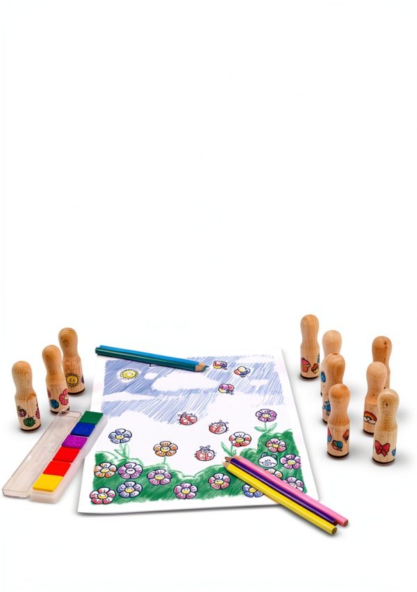 Melissa & Doug Happy Handle Stamp Set with 10 Stamps and 5 Pencils-5