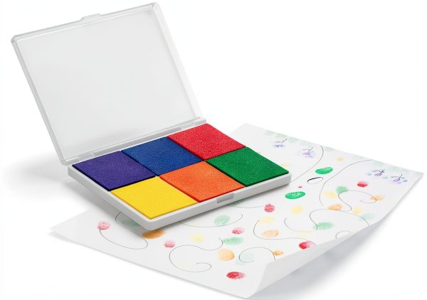 Melissa & Doug Rainbow Stamp Pad 6 Washable Inks Printing & Stamping-3