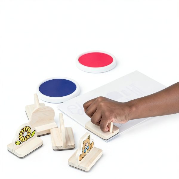 Melissa & Doug My First Wooden Stamp Set – 8 Stamps + 2 Ink Pads-4